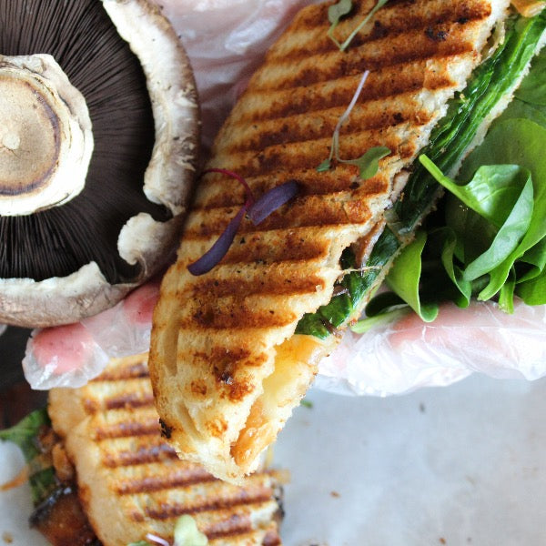 Mushroom Spinach and Onion Sandwich